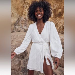 Lulu's White Wrap Dress
